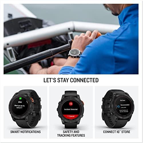 Išmanusis laikrodis Garmin Fenix 7 Pro Solar, Pilkos skalūno spalvos, su juodu dirželiu