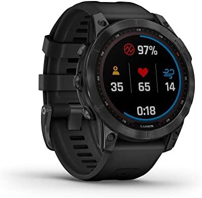 Išmanusis laikrodis Garmin fenix 7 Solar, Pilkos skalūno spalvos, su juodos  spalvos silikoniniu dirželiu | Varle.lt