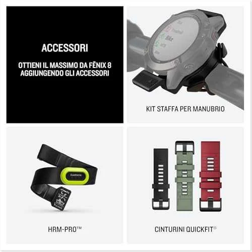 Išmanusis laikrodis Garmin Fenix 8 – 51 mm, AMOLED Skalūno pilkos spavos korpusas su juodu silikono dirželiu