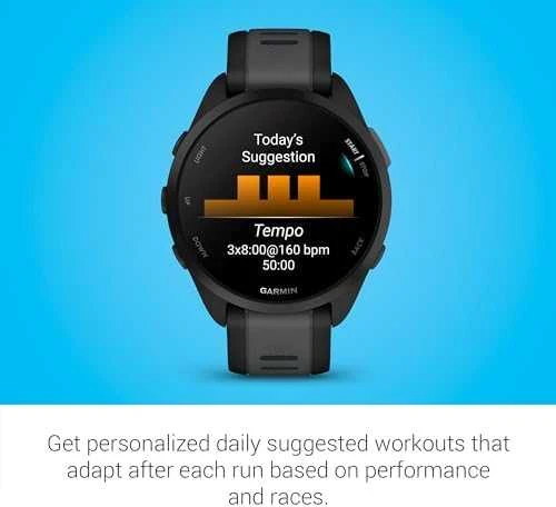 Išmanusis laikrodis Garmin Forerunner® 165 Juodos / pilkai melsvos spalvos