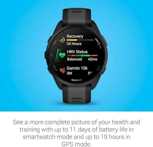 Išmanusis laikrodis Garmin Forerunner® 165 Juodos / pilkai melsvos spalvos