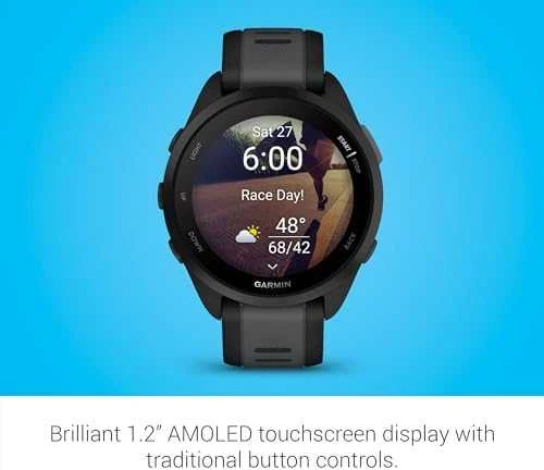 Išmanusis laikrodis Garmin Forerunner® 165 Juodos / pilkai melsvos spalvos