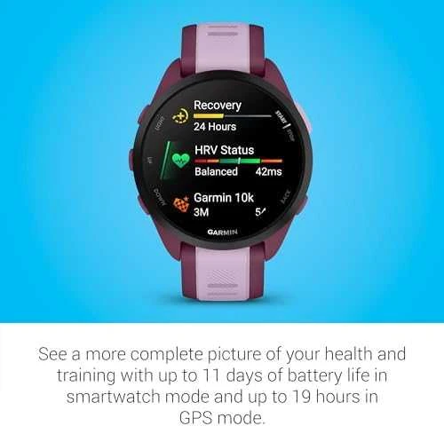 Išmanusis laikrodis Garmin Forerunner® 165 Music Uogų / alyvinės spalvos