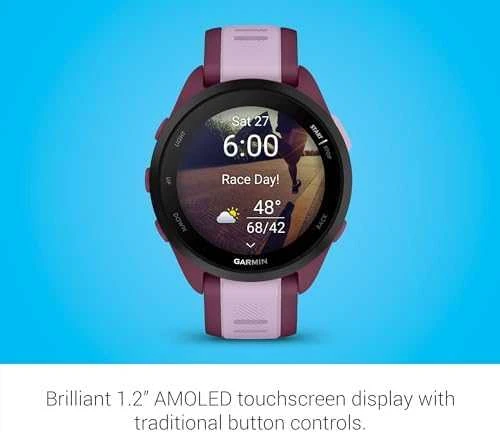 Išmanusis laikrodis Garmin Forerunner® 165 Music Uogų / alyvinės spalvos