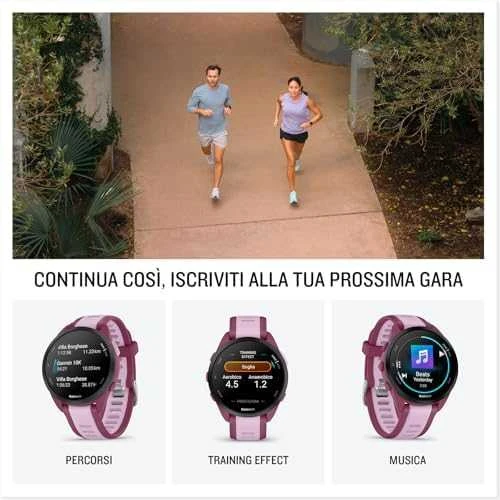 Išmanusis laikrodis Garmin Forerunner® 165 Music, Pilkšvos / baltojo akmens spalvos