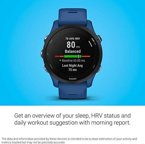 Išmanusis laikrodis Garmin Forerunner 255, Juodos spalvos apvadas su mėlynos spalvos silikoniniu dirželiu, 46mm