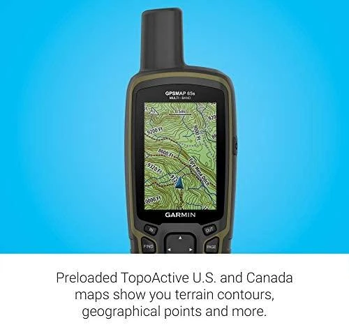 Garmin GPSMAP® 65s Kelių dažnio juostų ir palydovinės navigacijos tinklų įrenginys su jutikliais