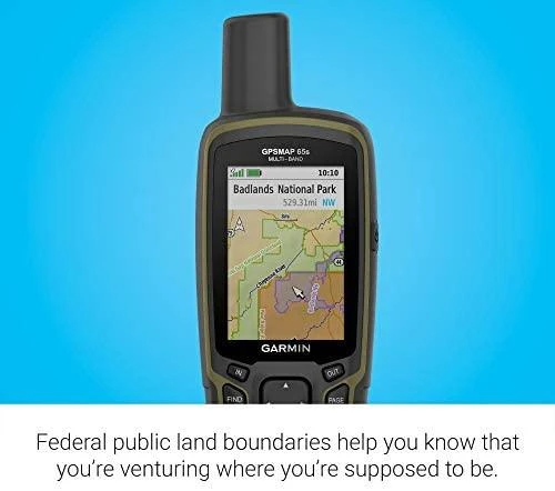 Garmin GPSMAP® 65s Kelių dažnio juostų ir palydovinės navigacijos tinklų įrenginys su jutikliais