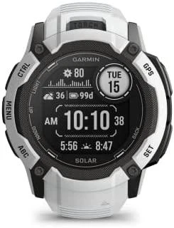 Išmanusis laikrodis Garmin Instinct 2X Solar, Juodos ir baltos spalvų korpusas su baltos spalvos dirželiu