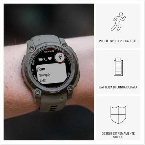 Išmanusis laikrodis Garmin Fenix E, 47 mm, AMOLED, Pilkai melsvos spalvos plienas, Juodo silikono dirželis