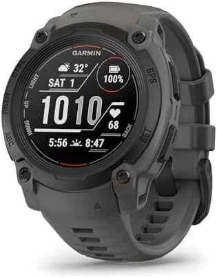 Išmanusis laikrodis Garmin Fenix E, 47 mm, AMOLED, Pilkai melsvos spalvos plienas, Juodo silikono dirželis