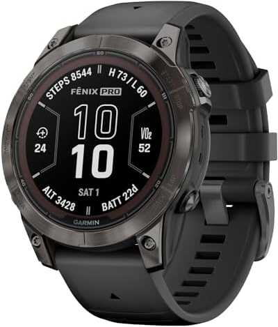 Išmanusis laikrodis Garmin fēnix® 7 Pro – Sapphire Solar Edition Pilkos anglies spalvos DLC titanas, su juodu dirželiu