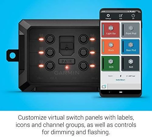 Garmin PowerSwitch kompaktiška skaitmeninė jungiklių dėžutė