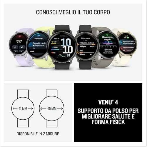 Išmanusis laikrodis Garmin Venu® 4 - 41 mm | spalva: pilkšvos aukso spalvos su kreminės spalvos silikoniniu dirželiu (010-03013-00)