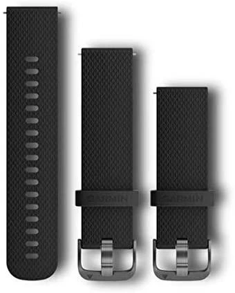 Išmaniojo laikrodis Garmin greitai atsegamas, silikoninis dirželis, Juodos spalvos, 20mm