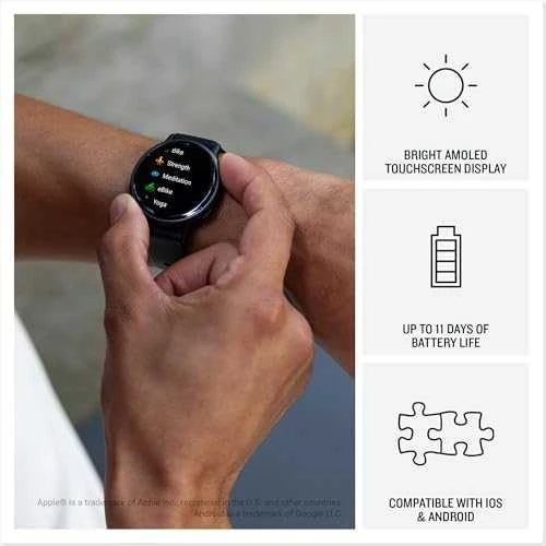 Išmanusis laikrodis Garmin vívoactive® 5, Skalūnų spalvos aliuminio apvadas su juodu korpusu ir silikoniniu dirželiu