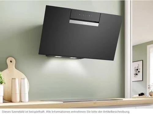 Bosch DWK87FN60 Serija 4, Prie sienos montuojamas gartraukis, 80 cm, skaidrus stiklas su juodu atspaudu, Juoda