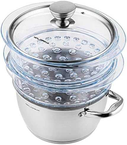 Florina GARINĖ PUODAS SATINA 20CM INOX 3 DALIS. (2,5 L PUODAS, 1,9 L STIKLAS TRANSPORTO PRIEMONĖ, dangtis) | Sourcing