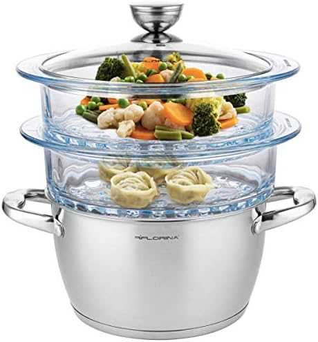 Florina GARINĖ PUODAS SATINA 20CM INOX 3 DALIS. (2,5 L PUODAS, 1,9 L STIKLAS TRANSPORTO PRIEMONĖ, dangtis) | Sourcing