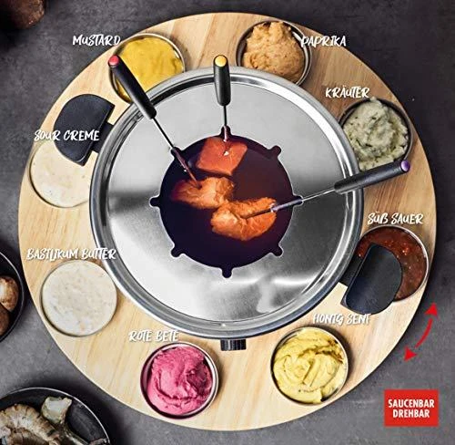 Gastroback 42566 Fondue Set Drehteller mit 8 SaucenbehÃ¤ltern