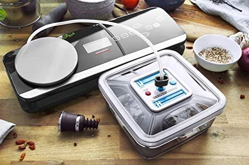 Virtuvinės svarstyklės Gastroback Advanced Scale Pro 46014 vakuuminis sandariklis. Pilnai automatinis arba rankinis, Juodas, 120 W.