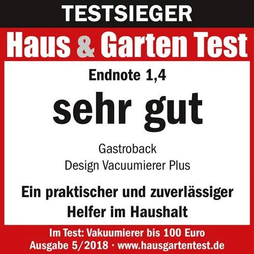 Vakuumatorius Gastroback Design Vacuum Sealer Plus, Juodas/sidabrinis, 10 maišelių