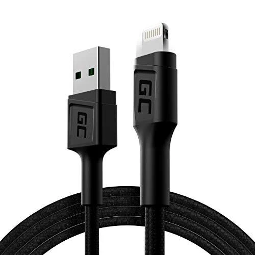 Žalias Cell Cable Žalias Cell Ray USB-A - Lightning Baltas LED 200cm su Apple 2.4A greito įkrovimo palaikymu