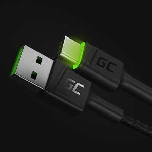 Green Cell Žalias Cell Žalias Cell USB-C kabelių komplektas 3x QC 3.0 2 m