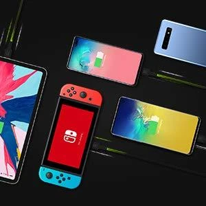 Green Cell Žalias Cell Žalias Cell USB-C kabelių komplektas 3x QC 3.0 0.3 m 1.2 m 2 m