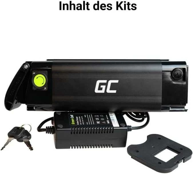 Green Cell Žalias Cell GC Silverfish akumuliatorius, skirtas Ebike elektriniam dviračiui su 24V 11.6Ah 278Wh Silverfish įkrovikliu Prophete, be kita ko.