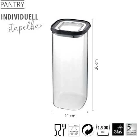 Stačiakampis stiklinis indas 1,9 l Gefu Pantry G-12804