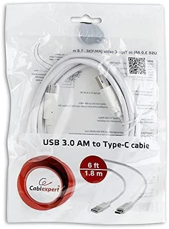 GEMBIRD CCP-USB3-AMCM-6-W Gembird USB 3.0 kabelis į USB-C (AM/CM), 1.8m, baltas