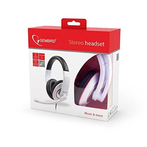 Gembird | MHS-001-GW | Stereo ausinės | Su mikrofonu | 3.5 mm | Glossy baltas