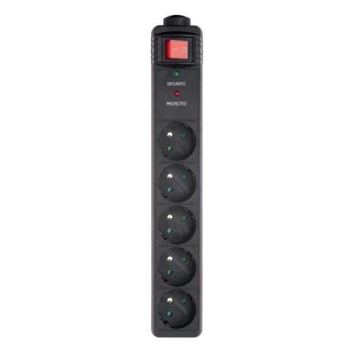 EnerGenie | Įtampos apsaugos filtras SPG5-C-5/ 1,5 m/ 5 lizdai/ Juoda