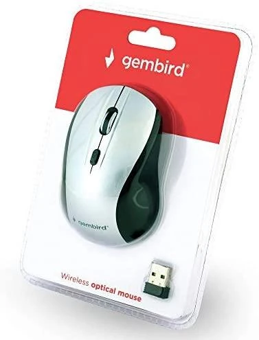 GEMBIRD MUSW-4B-02-BS Gembird Optinė belaidė pelė MUSW-4B-02-BS, 1600 DPI, nano USB, juodas-sidabrinis