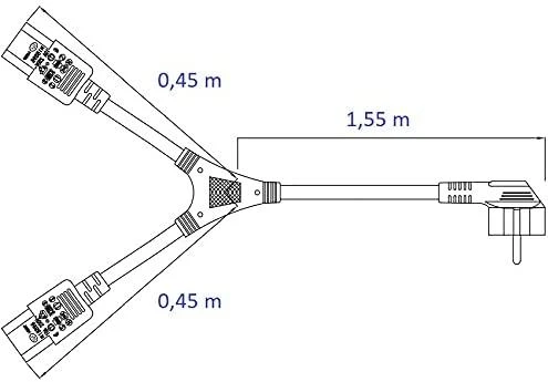 GEMBIRD PC-186-ML6 Gembird Y maitinimo laidas 6 pėd