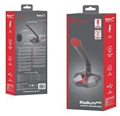 Natec Genesis Gaming mikrofonas Radium 200 USB 2.0, Juodas ir raudonas