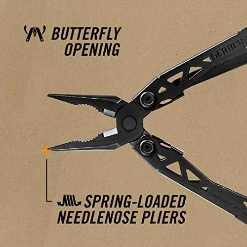 Gerber Suspension NXT juodos replės su spyruokliniu mechanizmu