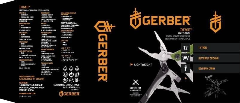 Daugiafunkcinis Įrankis - Gerber Dime Žalias