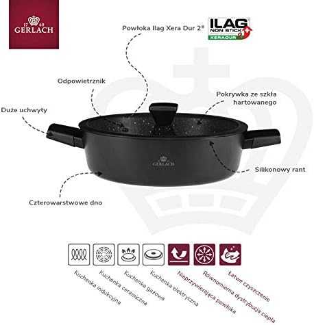 GERLACH GRANITEX PUODAS 4,4 l 28 CM INDUKCINĖ KERAMINĖ DANGA XERA DUR 2