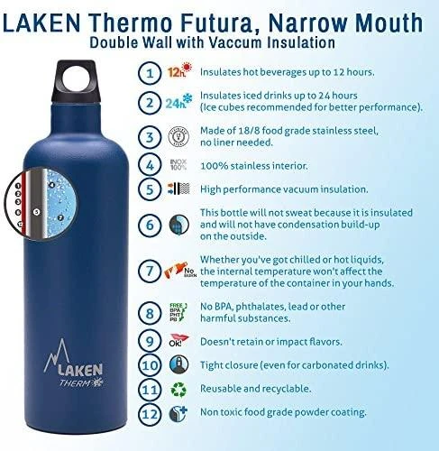 Termo gertuvė Laken Thermo Futura 0,5 l - Rožinė
