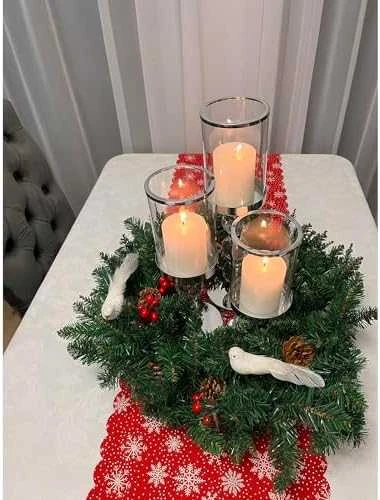 Ruhhy Kalėdinis vainikas durims Dekoratyvinis ornamentas Ornamentas 60cm Tankus XXL
