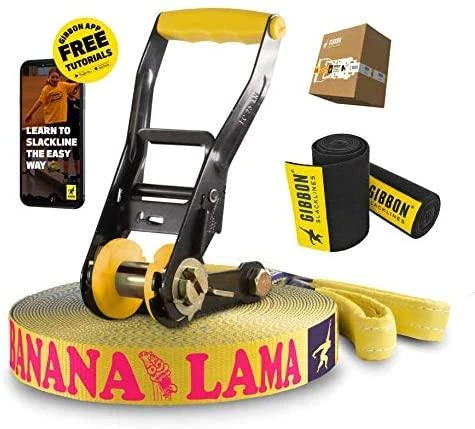 Vokietija Slackline Gibbon Banana Lama XL TreeWear rinkinys 25m/3,5cm