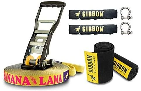 Vokietija Slackline Gibbon Banana Lama XL TreeWear rinkinys 25m/3,5cm