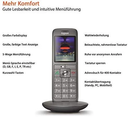 GIS Gigaset CL 660 DECT telefonas Antracitas, Juoda