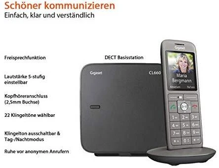 GIS Gigaset CL 660 DECT telefonas Antracitas, Juoda