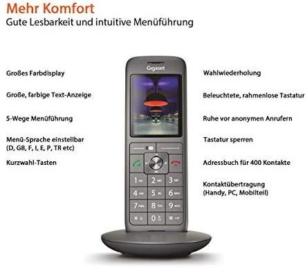 GIS Gigaset CL660HX Analoginio ryšio / DECT telefonas Skambintojo ID Antracitas, Juoda
