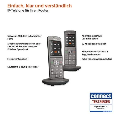 GIS Gigaset CL660HX Analoginio ryšio / DECT telefonas Skambintojo ID Antracitas, Juoda