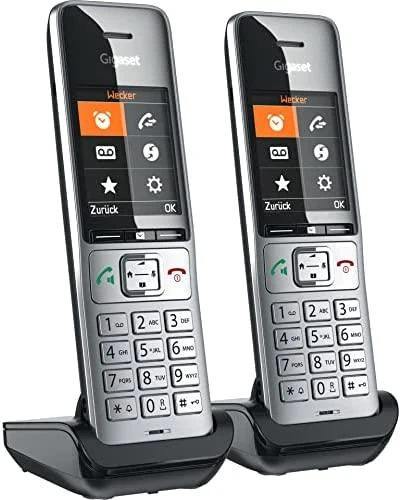 GIS Gigaset COMFORT 500HX duo Analoginio ryšio / DECT telefonas Skambintojo ID Juoda, Sidabras