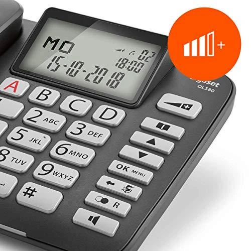 GIS Gigaset DL580 Analoginis telefonas Skambintojo ID Juoda